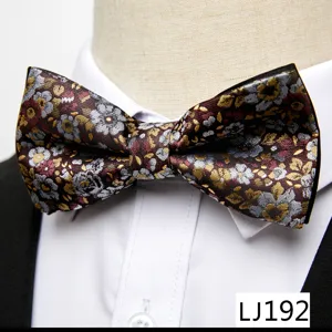 Nœud papillon rétro à fleurs pour homme mariage affaires soirée vêtement formel polyester