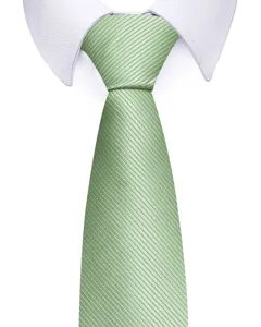 Klassische hellgrüne strukturierte Krawatte für Herren Business Mode und Hochzeit.