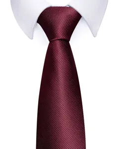 Burgunderrote Feintwill Herrenkrawatte Detailaufnahme, elegante Hochzeits Business Krawatte