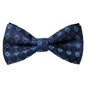 Nœud papillon homme mariage affaires jacquard polyester soie rétro formelle bleu marine