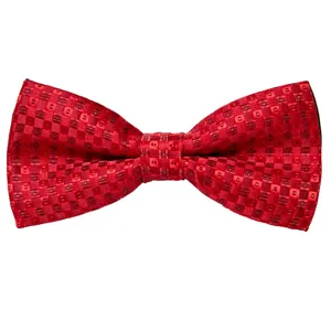 Homme noeud papillon rouge jacquard polyester formel affaires mariage fete costume de soiree