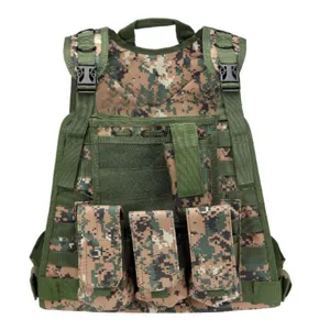 Tactical vest military camo multi-pouch training vest adjustable outdoor combat vest lightweight