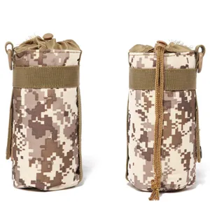 Tactical digital camo water bottle pouch, outdoor waist bag and hiking bottle holder.