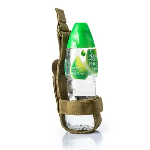 Outdoor tactical water bottle pouch detail view with durable nylon webbing and secure strap.
