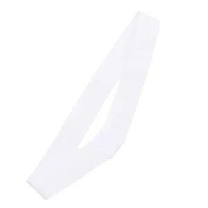 Ruban de bande de chapeau blanc accessoire détail, sangle en tissu minimaliste pour chapeaux.