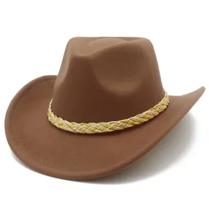 Brown western cowboy hat detail, wide brim jazz hat for outdoor casual wear and sun protection.