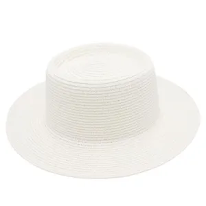 Sombrero de paja blanco mujer hombre protección solar verano ala ancha sombrero playa