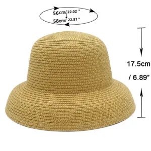 Cappello di paglia vintage francese cappello da spiaggia con dettagli di dimensioni.