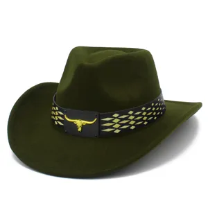 Sombrero de Vaquero Western Clásico Fedora Duro Exterior Viaje Sol Elegante