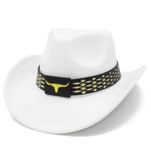 Sombrero de vaquero occidental clásico para viajes al aire libre protección solar elegante y duradero.