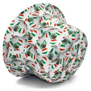Detailed view of the Mexico World Cup football bucket hat featuring stylish print design for outdoor.