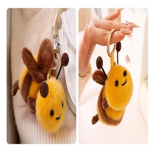 Peluche ape portachiavi morbido cartone animato insetto borsa ciondolo zaino regalo