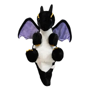 Black dragon plush toy cute dinosaur stuffed animal soft plushie pillow birthday gift for kids