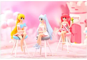 Cute cartoon magical girl miniature figurine detail view, perfect for micro landscape DIY decor.