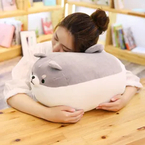 Cute Corgi Shiba Inu plush pillow, soft fat stuffed animal toy for bed and room hugging.