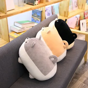 Cute corgi shiba inu plush toy fat lying doll soft pillow cute sleeping companion for bed