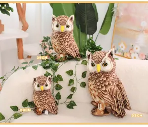 Simulazione gufo peluche bambola, simpatico animale di peluche regalo compagno per bambini, taglie.