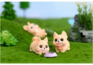 Miniature simpatiche statuette di cucciolo per casa delle bambole fai da te paesaggio auto.