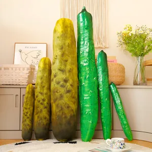 Realistic cucumber and pickle plush pillow soft stuffed toy funny home decor doll for gifts