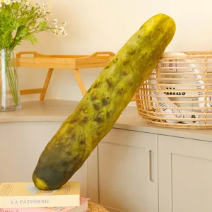 Cartoon simulation cucumber plush pillow funny green vegetable doll soft toy for home decor