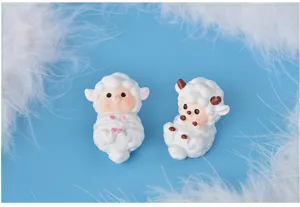 Cute cartoon sheep resin miniature figurine, perfect for micro landscape & succulent decor.