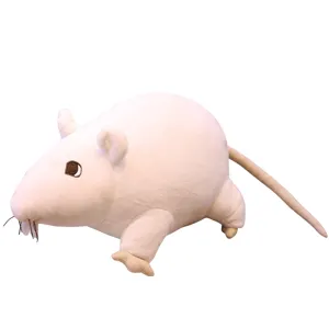 Simpatico giocattolo di ratto in peluche bianco morbida bambola topo regalo