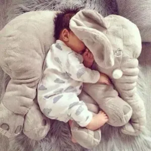 Cute grey elephant plush toy baby soothing pillow soft stuffed animal gift for kids