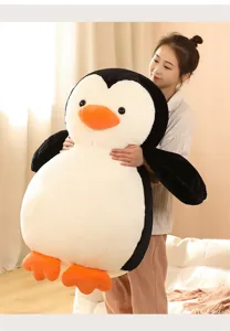 Gigante pinguino peluche morbido animale imbottito bambola per sonno regalo dettaglio.