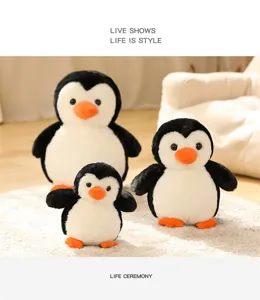Set di giocattoli in peluche di pinguino carino, morbide bambole soffici per regalo.