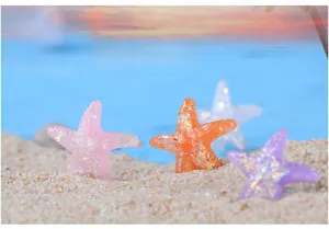 Détails de figurines d'étoiles de mer en résine pour pots de succulentes et aquariums.
