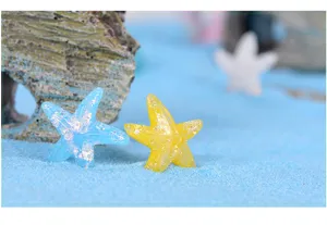 Petites figurines d'etoile de mer en resine pour bonsaies et decoration de micro-paysage.