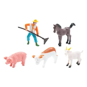 Bauernhof Tier Figuren PVC Miniaturen DIY Landschaft Ornamente Bauer Pferd Ente Schwein Ziege Kalb Modell Spielzeug Heimdekoration