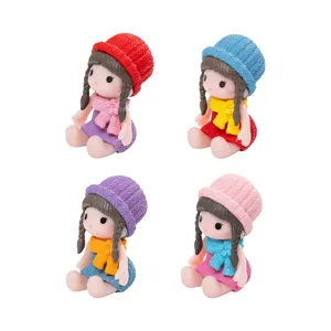 Schattig Meisje Beeldje Hars Ornament Cartoon Figuur Bureau Auto Decor Creatief Geschenk Miniatuur Collectibles