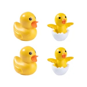Micro Paysage Figurine De Canard En Résine Mignon Mini Ornement De Canard Jaune Pour Pot De Plante Suculente Décor De Jardin
