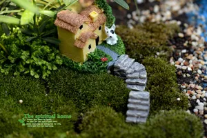 Miniature résine escalier en pierre maison mousse micro paysage ornement pour jardin de fées