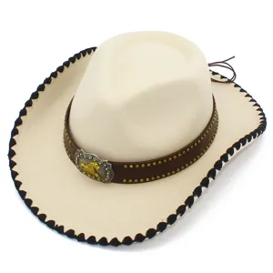 Western cowboy hat for women men wide brim retro fedora hat stylish fashion jazz hat cap