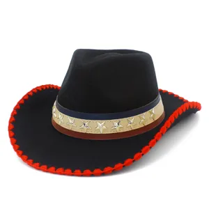 Stylish star rivet cowboy hat US independence day theme western festival sun hat