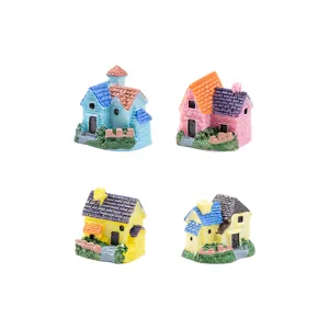 Miniature Maison de Campagne Européenne Villa en Résine Maison Miniature pour Décoration de Jardin Micro Paysage Accessoires de Jardin Féerique DIY Ornements