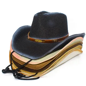 Cappello da cowboy occidentale classico per uomo e donna, cappello da spiaggia traspirante.