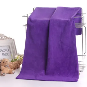 Purple microfiber face towel, thick and soft, ideal for car wash, salon, and daily use.