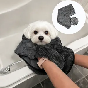 Thickened pet towel for dogs and cats, highly absorbent material for quick bath drying use.