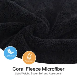 Coral fleece microfiber fabric detail close-up, ultra-soft and highly absorbent material.