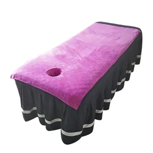 Microfiber massage table cover with face hole, absorbent beauty salon bed sheet 80x180cm detail