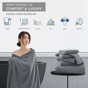 Thickened coral fleece bath towel, soft absorbent hotel style towel for home and gym use.