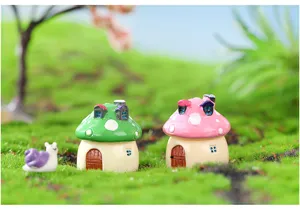 Juego de adornos de resina para casa de setas en miniatura, decoración de bricolaje.
