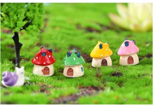 Mini casa seta resina adornos micro paisaje DIY jardin de hadas decoracion artesania
