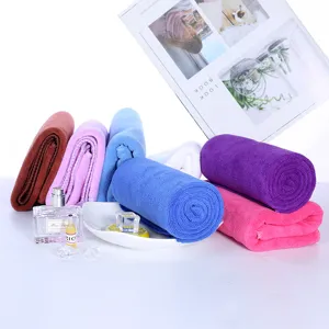 Thickened microfiber towels in assorted colors, rolled and folded display main image.