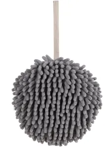 Grey chenille hand towel ball hanging absorbent cute kitchen bathroom soft wipe towel cloth