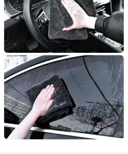 Panno in microfibra per asciugatura auto, pulizia interni e finestrini, altamente assorbente.