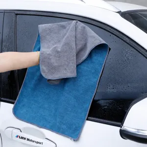 Thickened Microfiber Car Cleaning Towel Super Absorbent Household Cleaning Cloth Blue Gray Multi-Functional Towel